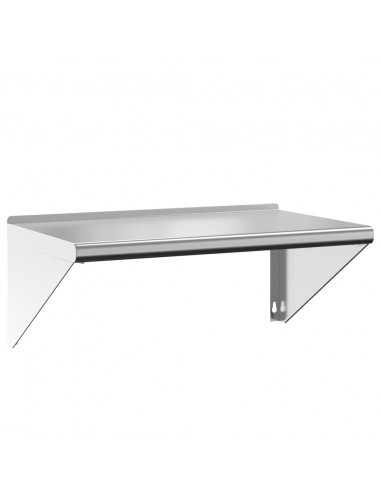 Mensola a Muro 75x45x31 cm Argento in Acciaio Inossidabile