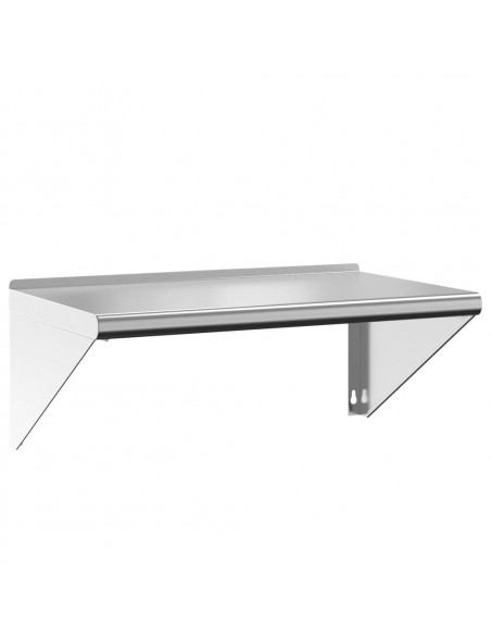 Mensola a Muro 75x45x31 cm Argento in Acciaio Inossidabile