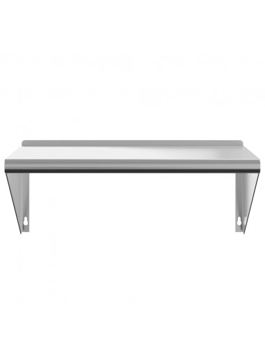 Mensola a Muro 75x45x31 cm Argento in Acciaio Inossidabile
