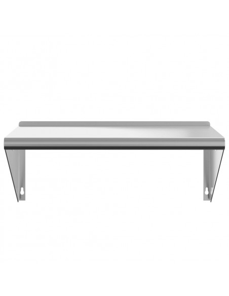 Mensola a Muro 75x45x31 cm Argento in Acciaio Inossidabile