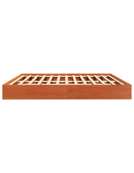 Giroletto senza Materasso Marrone Cera 200x200 cm Legno di Pino