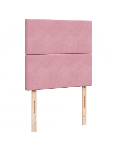 Giroletto a Molle con Materasso Rosa 80x200 cm in Velluto