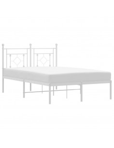 Giroletto con Testiera in Metallo Bianco 120x200 cm 2