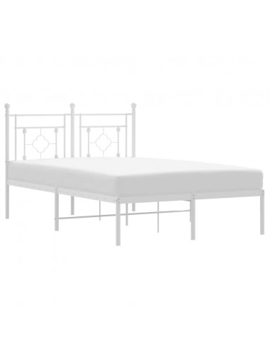 Giroletto con Testiera in Metallo Bianco 120x200 cm