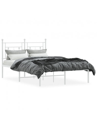 Giroletto con Testiera in Metallo Bianco 120x200 cm