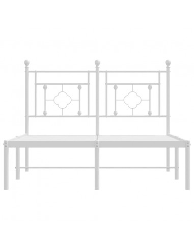 Giroletto con Testiera in Metallo Bianco 120x200 cm