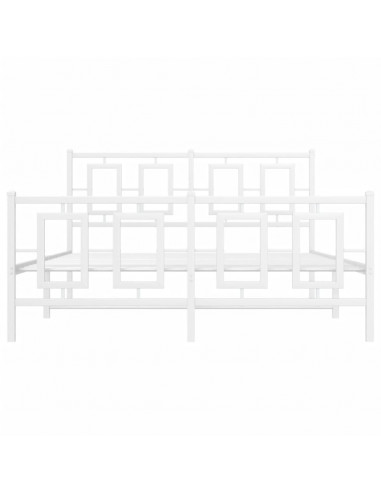 Giroletto con Testiera e Pediera Metallo Bianco 135x190 cm