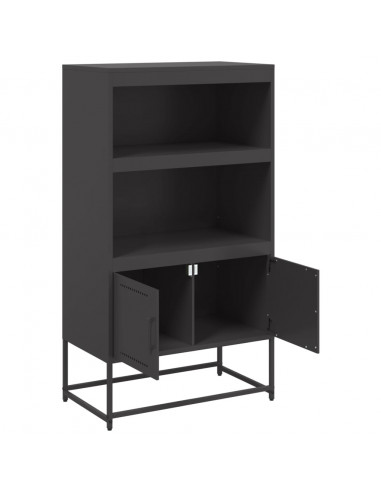 Credenza Nera 68,5x38,5x123,5 cm in Acciaio