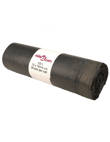 Sacchetti per Cestini con Coulisse 250 pz Neri 120 L