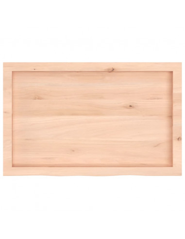 Piano Bagno 80x50x(2-4) cm in Legno Massello Non Trattato