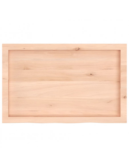 Piano Bagno 80x50x(2-4) cm in Legno Massello Non Trattato