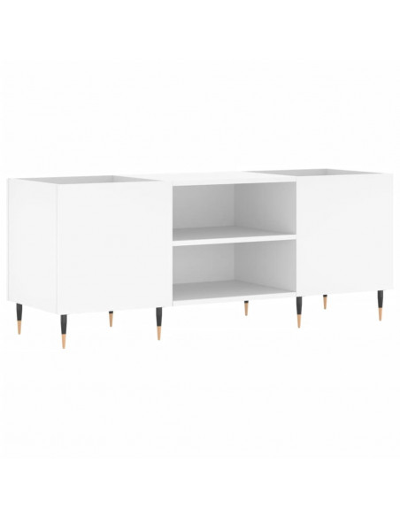Mobile Porta Dischi Bianco 121x38x48 cm in Legno Multistrato