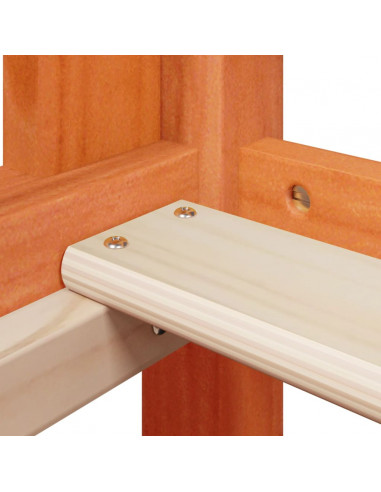 Letto a Castello con Tetto Cera 80x200 cm Legno Massello Pino