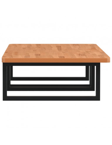 Ripiano a Parete per Lavabo in Acciaio e Massello di Faggio