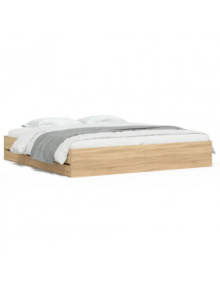 Giroletto Cassetti Rovere Sonoma 160x200 cm Legno Multistrato