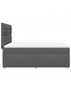 Giroletto a Molle con Materasso Grigio Scuro 140x200cm Tessuto 2