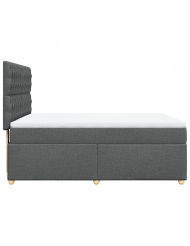 Giroletto a Molle con Materasso Grigio Scuro 140x200cm Tessuto