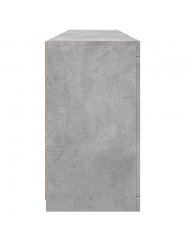 Credenza con Luci LED Grigio Cemento 181,5x37x67 cm