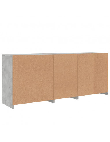 Credenza con Luci LED Grigio Cemento 181,5x37x67 cm