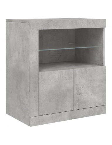 Credenza con Luci LED Grigio Cemento 181,5x37x67 cm