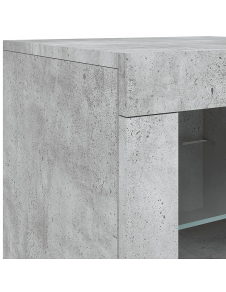 Credenza con Luci LED Grigio Cemento 181,5x37x67 cm