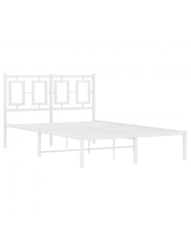 Giroletto con Testiera in Metallo Bianco 120x200 cm