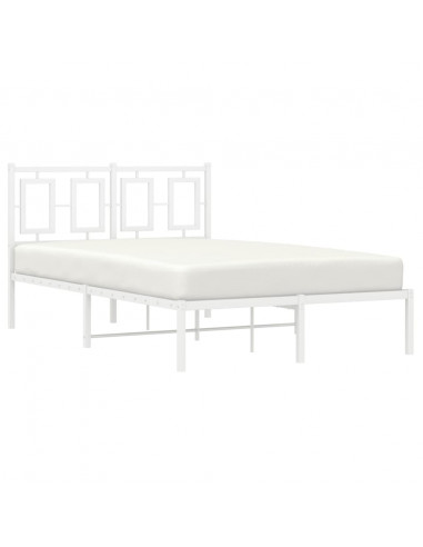 Giroletto con Testiera in Metallo Bianco 120x200 cm