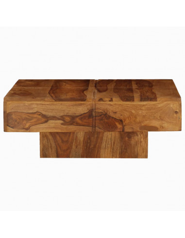 Tavolino da Salotto 80x80x30 cm in Legno Massello di Acacia