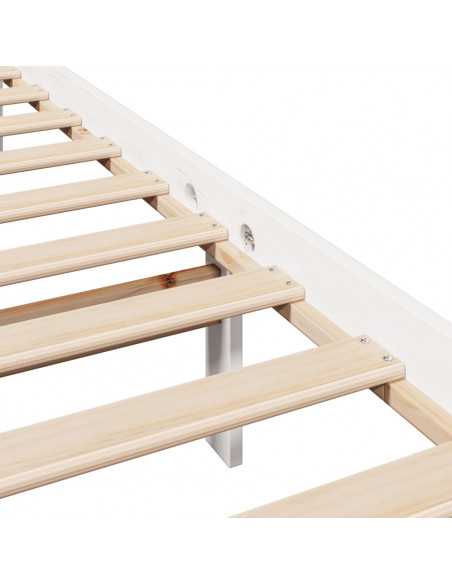 Letto senza Materasso Bianco 120x200 cm Legno Massello di Pino