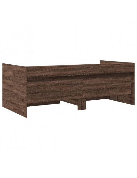 Divano Letto con Cassetti Rovere Marrone 75x190 cm Multistrato