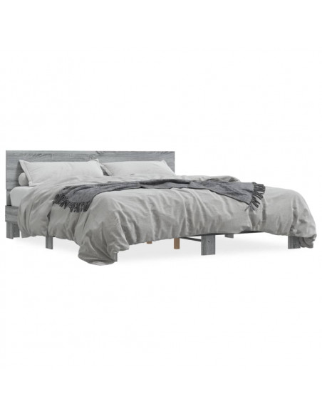 Giroletto Grigio Sonoma 180x200 cm in Legno Multistrato Metallo