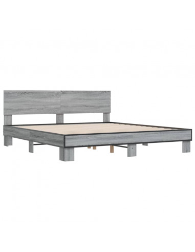 Giroletto Grigio Sonoma 180x200 cm in Legno Multistrato Metallo