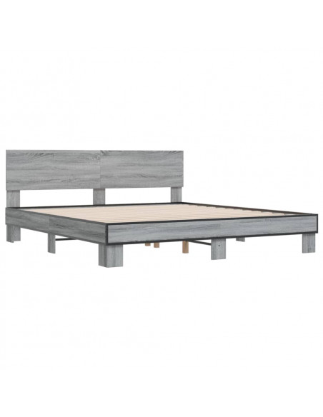 Giroletto Grigio Sonoma 180x200 cm in Legno Multistrato Metallo
