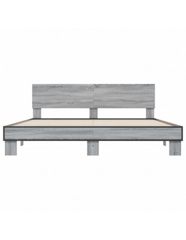 Giroletto Grigio Sonoma 180x200 cm in Legno Multistrato Metallo