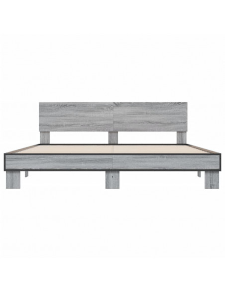 Giroletto Grigio Sonoma 180x200 cm in Legno Multistrato Metallo