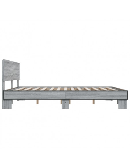 Giroletto Grigio Sonoma 180x200 cm in Legno Multistrato Metallo