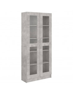 Armadietto Vetrina Grigio Cemento 82,5x30,5x185,5cm Multistrato 2