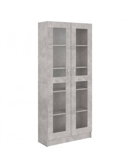 Armadietto Vetrina Grigio Cemento 82,5x30,5x185,5cm Multistrato