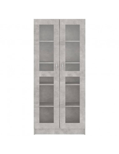Armadietto Vetrina Grigio Cemento 82,5x30,5x185,5cm Multistrato