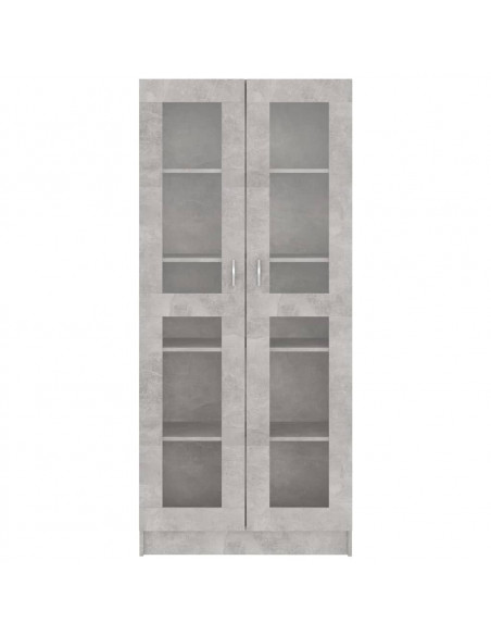 Armadietto Vetrina Grigio Cemento 82,5x30,5x185,5cm Multistrato