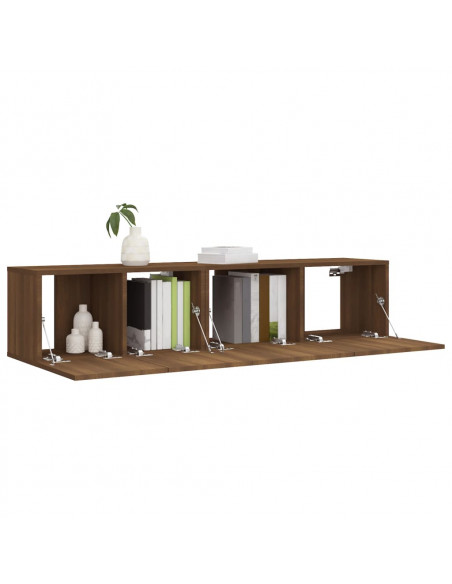 Set Mobili Porta TV 2 pz Rovere Marrone in Legno Multistrato