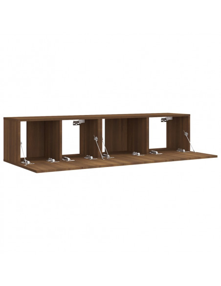 Set Mobili Porta TV 2 pz Rovere Marrone in Legno Multistrato