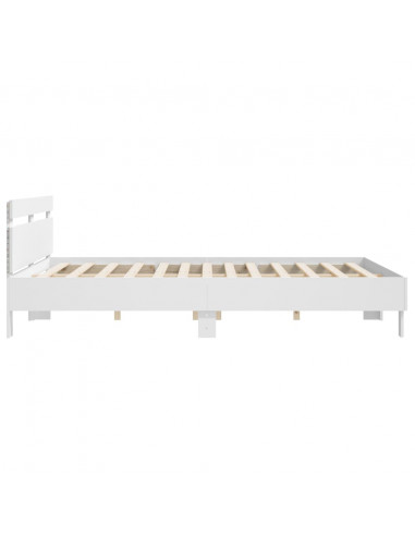 Giroletto con Testiera e LED Bianco 200x200 cm