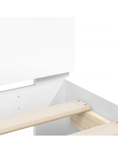 Giroletto con Testiera e LED Bianco 200x200 cm