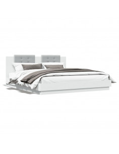 Giroletto con Testiera Bianco 160x200 cm in Legno Multistrato 2