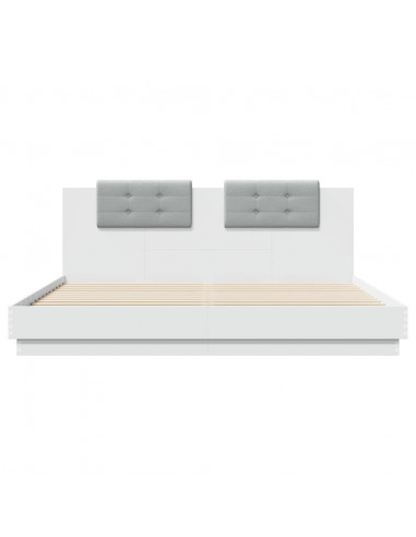 Giroletto con Testiera Bianco 160x200 cm in Legno Multistrato