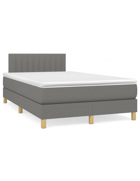 Giroletto a Molle con Materasso Grigio Scuro 120x200 cm Tessuto
