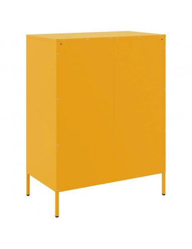 Credenza Giallo Senape 68x39x89 cm in Acciaio