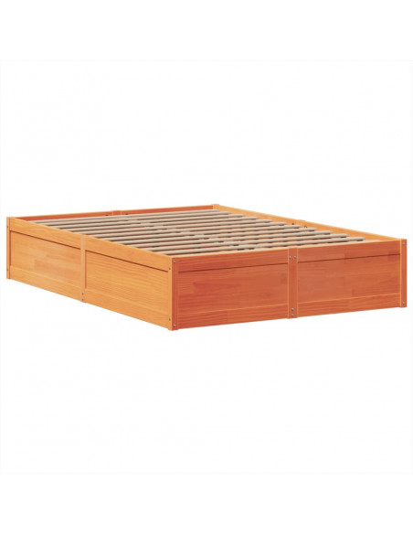 Giroletto senza Materasso Marrone Cera 140x200cm Massello Pino