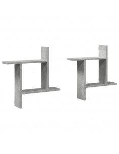 Mensole a Muro 2pz Grigio Cemento 50x12x50 cm in Truciolato 2